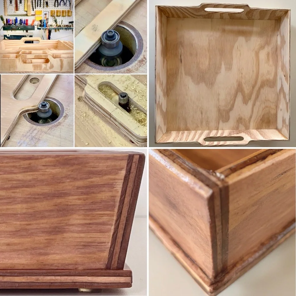 DIY Handmade Tray Pinewood Unfinished Handles Rectangular Rustic - Picture 14 of 14